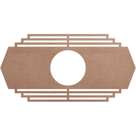 Ekena Millwork Chrysler Wood Fretwork Pierced Ceiling Medallion, Wood (Paint Grade), 24"W x 12"H x 6 1/4"ID x 3/8"T CMWP24X12X0375CSMF